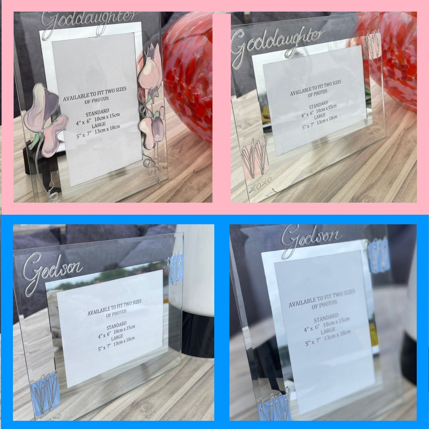 Hand Painted Godchildren Photo Frames