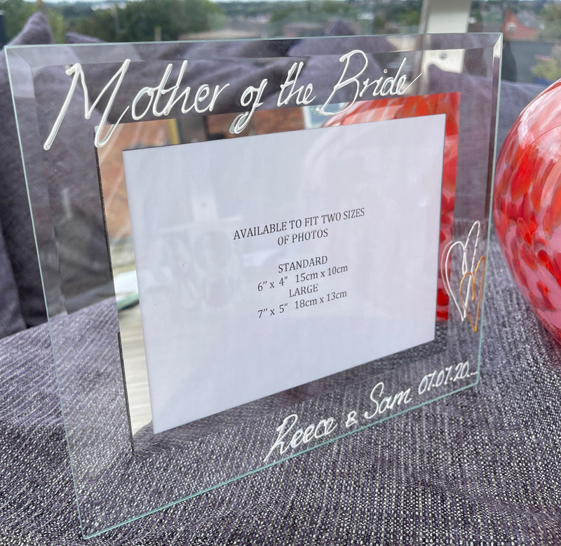 PersonalisedMother of the Bride Land Photo Frame (Hearts)