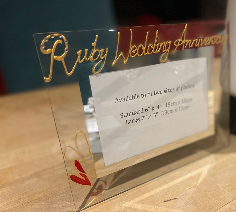 Ruby Wedding Anniversary Photo Frame Landscape Milestone