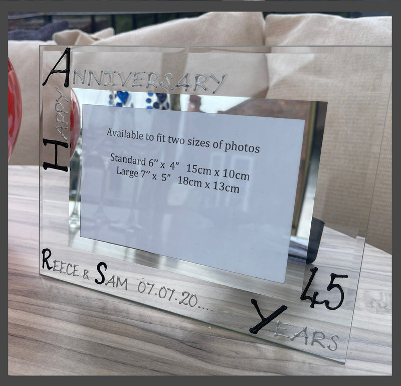 Personalised 45th Anniversary Landscape B/S Frame 2 Sizes 6"x4" or 7"x5"