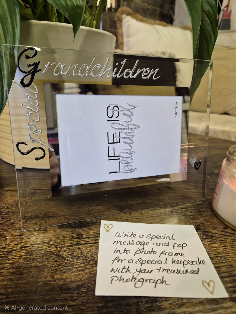 The Grandchildren Gift Photo Frame Landscape (Blk/Sil) 6"x4" or 7"x5"