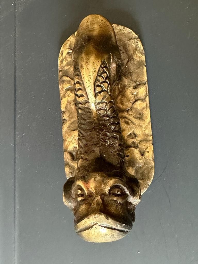 End Of Line Door Knocker - Fish Antique Brass