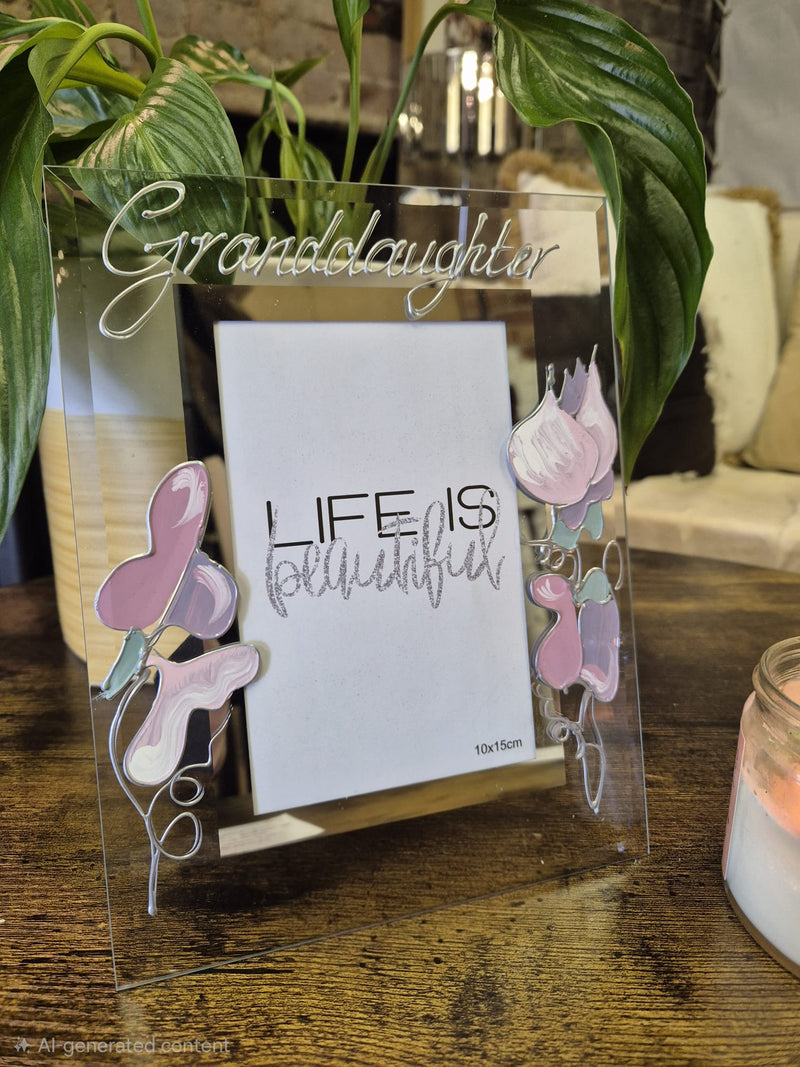 Granddaughter Gift Frame Portrait (Sweet Pea 2 sizes 4"x6" or 5"x7"