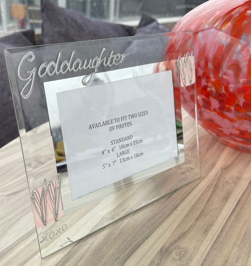 Goddaughter Land Photo Frame Hearts