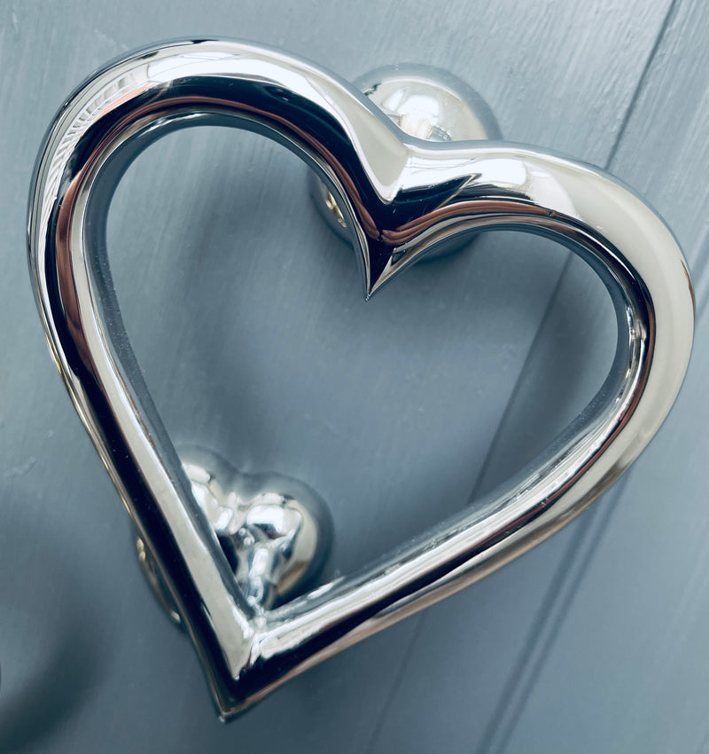 Heart Door Knocker Chrome