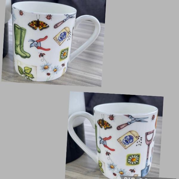 Gardening fine bone china 1 pint mug