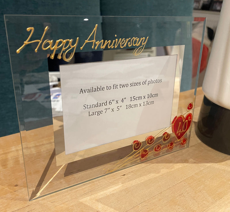 40th Wedding Anniversary Photo Frame Land Flower