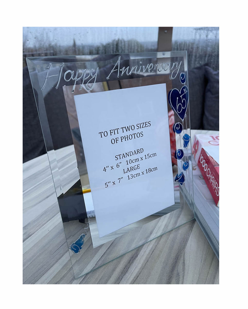 65th Anniversary Portrait Picture Frame 4"x6" 5"x7"