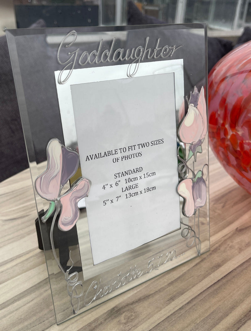 Personalised Goddaughter Portrait Photo Frame Sweet Pea