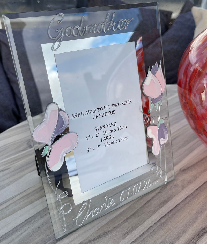 Personalised Godmother Sweet Pea Picture Photo Frame 4"x6" or 5"x7"