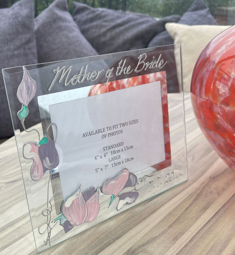 Personalised Mother of the Bride Photo Frame Landscape Sweet Pea