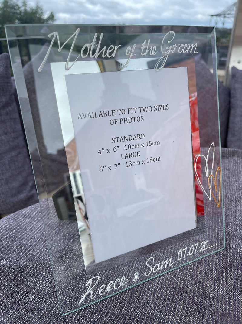 Personalised Mother of the Groom Photo Frame Port (Hearts)