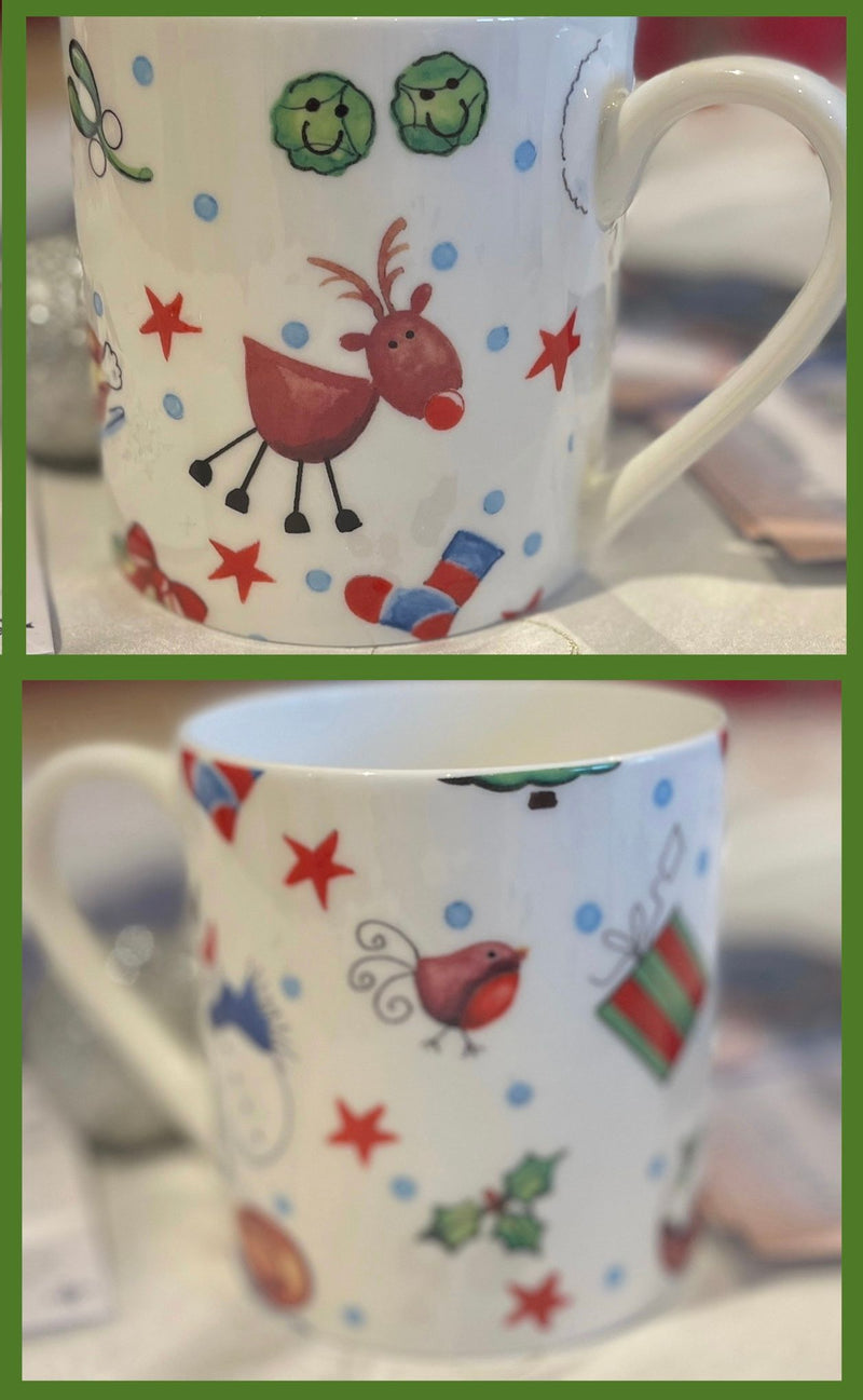 1 Pint Fine Bone China Large Mug Christmas