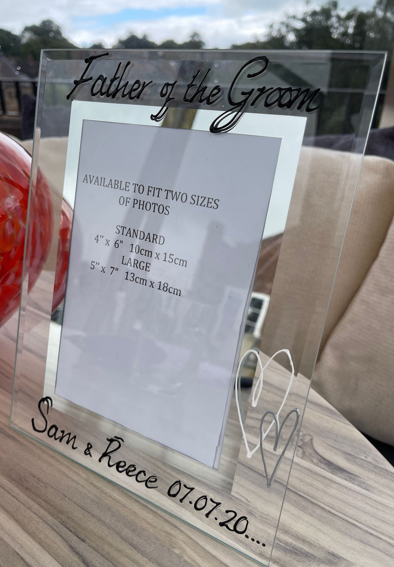Personalised Father of the Groom Photo Frame Port (Hearts)