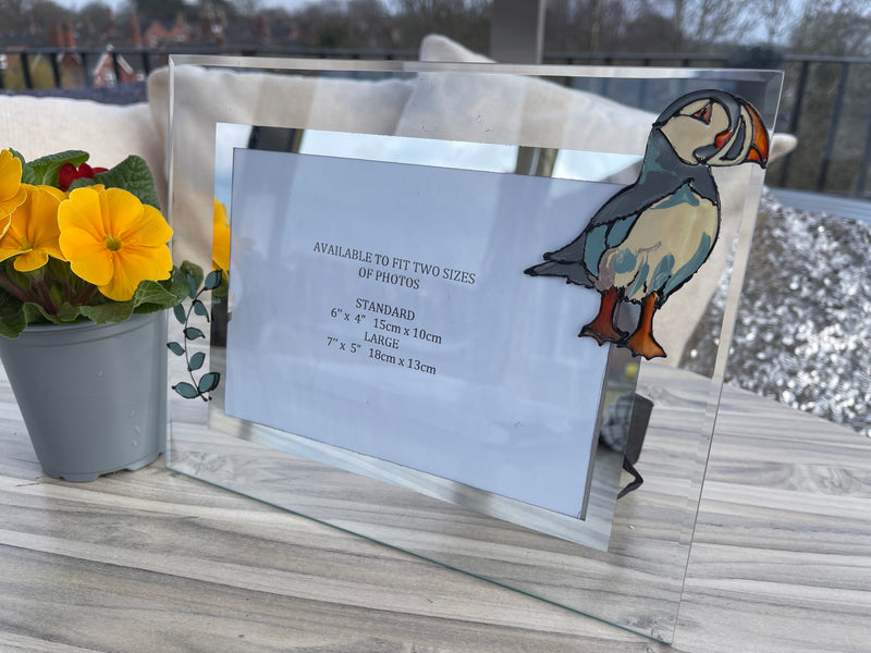 Puffin hand painted photo frame