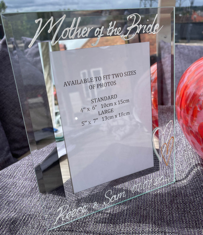 Personalised Mother of the Bride Photo Frame Port (Hearts)