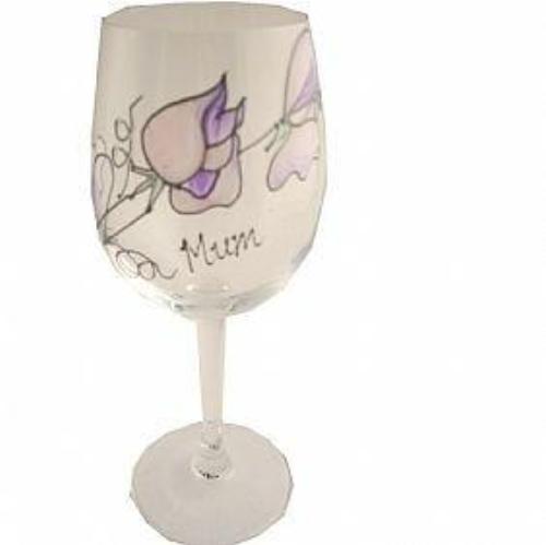 Sweet Pea Mum Wine Glass: