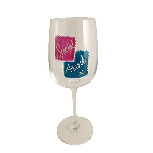Special Aunt Gift Wine Glass: (Mag/Teal)