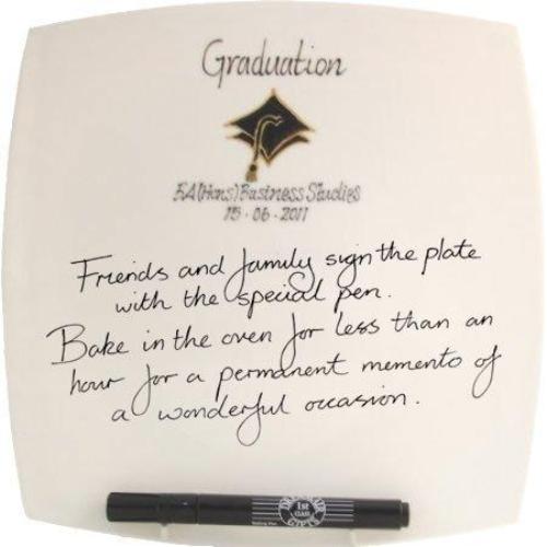 Graduation Gift Signed/Sealed Plate: (Sq)