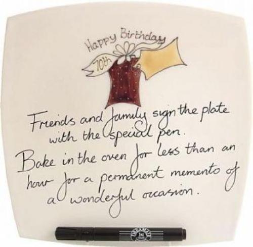 70th Birthday Gift Square Plate Box
