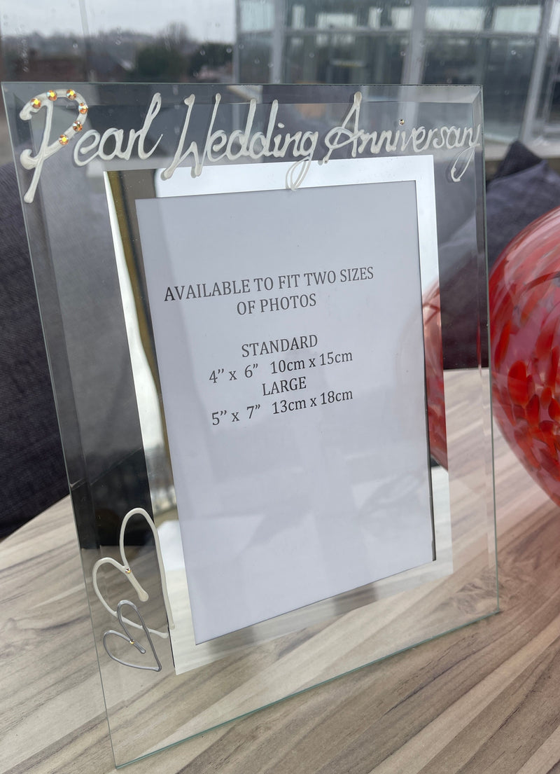 30th Anniversary Portrait Picture Frame 2 Sizes 4"x6" or 5"x7"