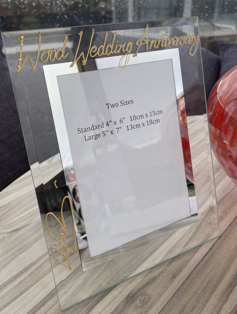 5th Anniversary Picture Photo Frame 4"x6" or 5"x7"