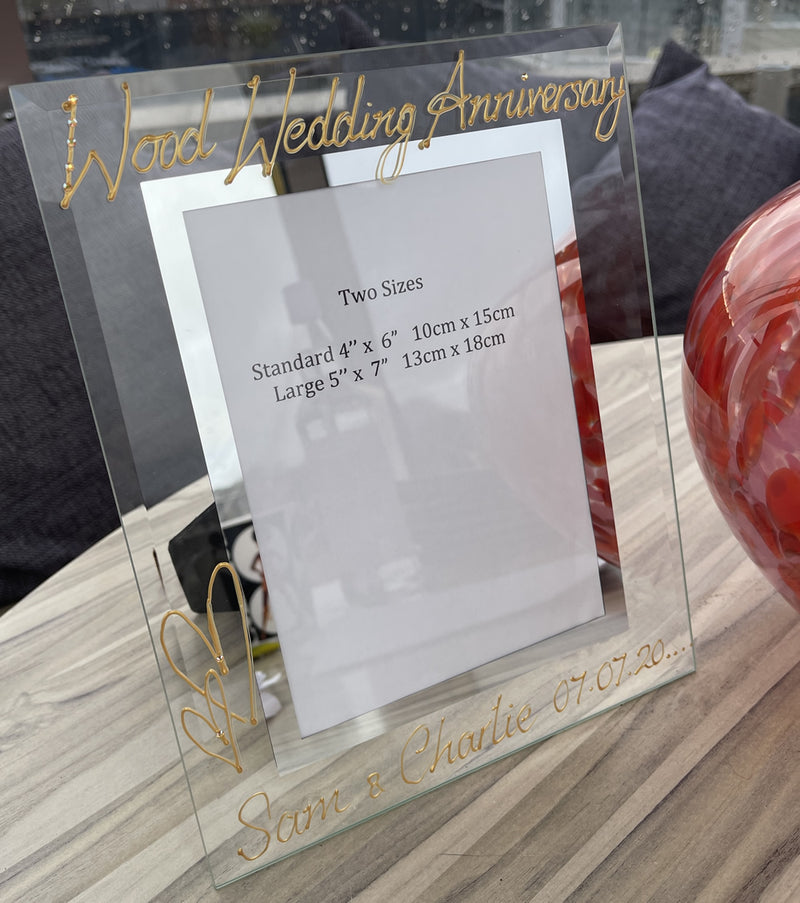 Personalised 5th Anniversary Picture Photo Frame 4"x6" or 5"x7"