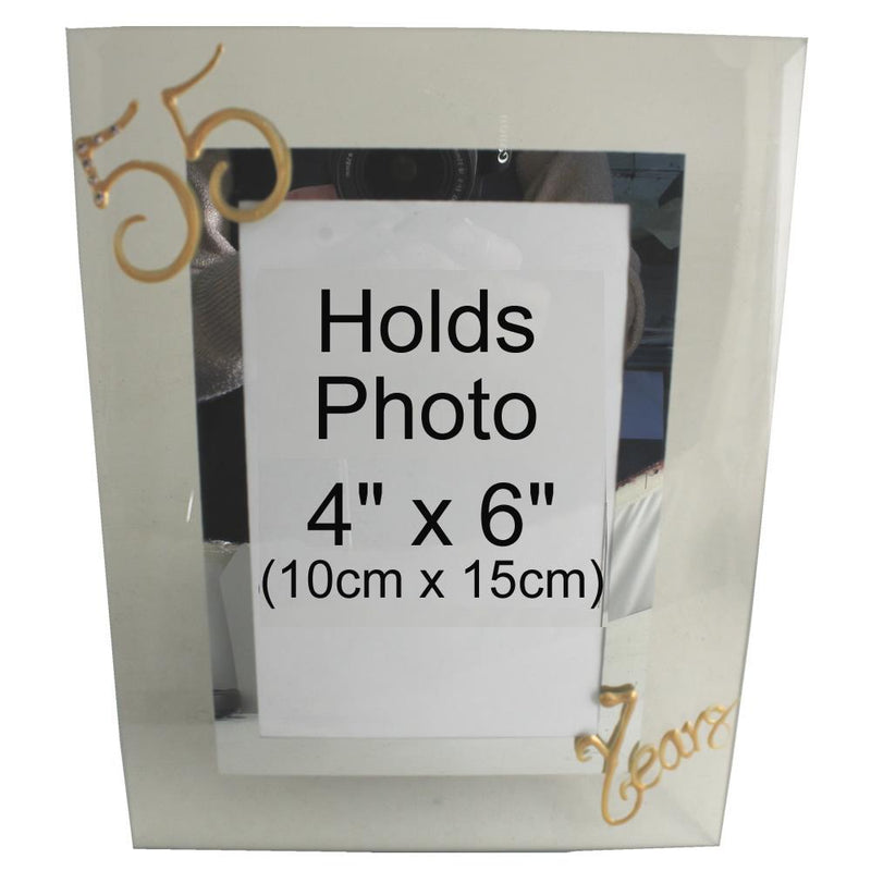 55 Years Wedding Anniversary photo/picture frame Port (Crystalled)