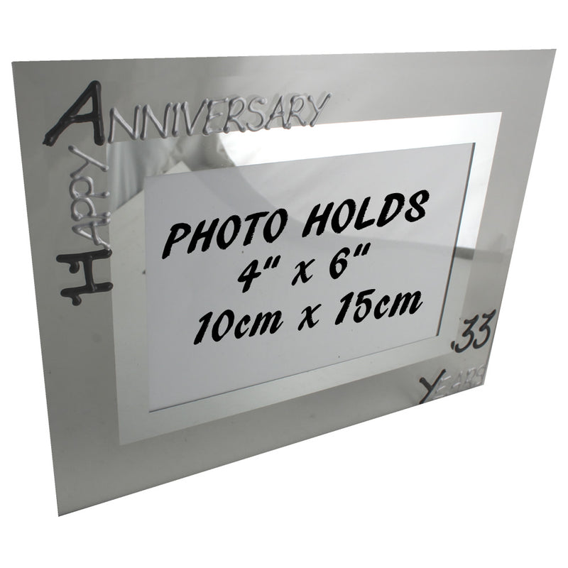 33rd Wedding Anniversary Gift Photo: Frame Landscape (Blk/Sil)