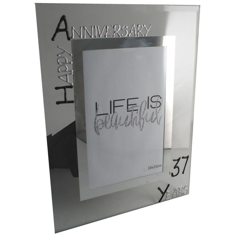 37th Wedding anniversary frame (Blk/Sil)