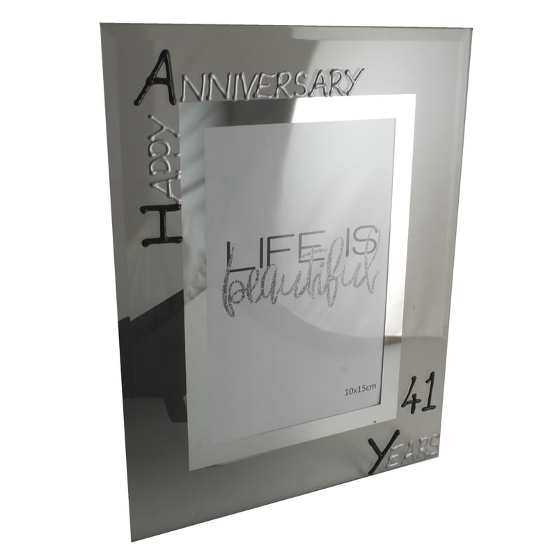 41st Wedding Anniversary Photo Frame Portrait Blk/Sil