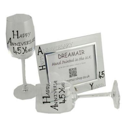 45th Wedding Anniversary Gift Set Blk/Sil