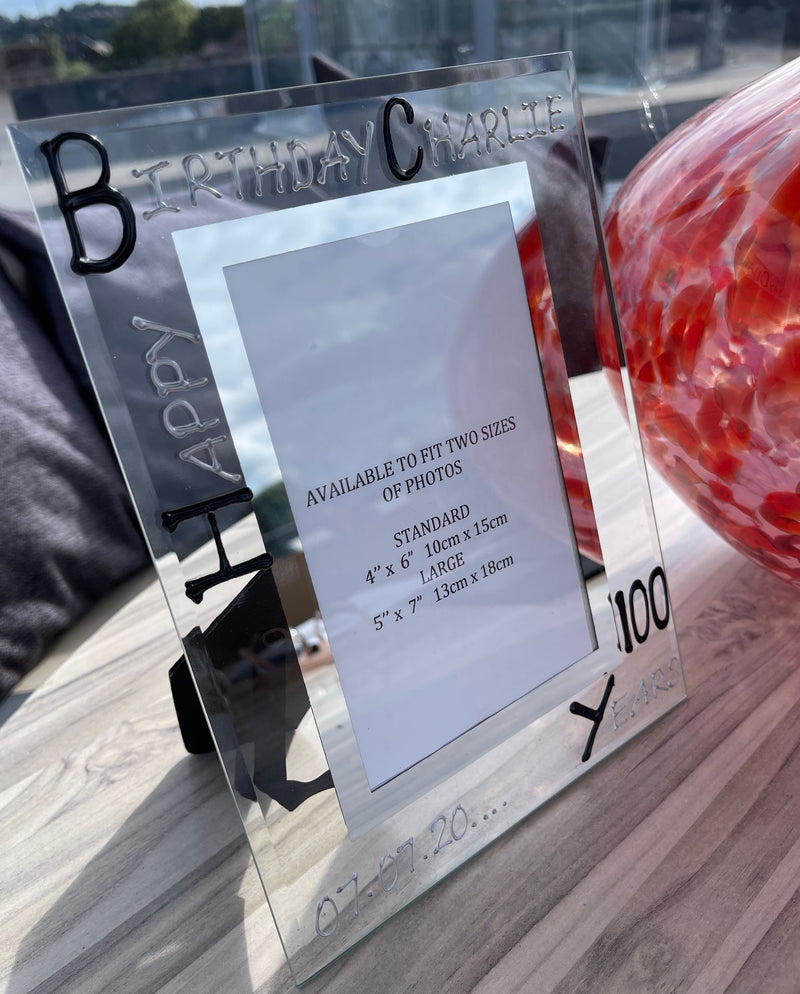 Personalised 100th Birthday Portrait Picture Frame B/S 4"x6" or 5"x7"