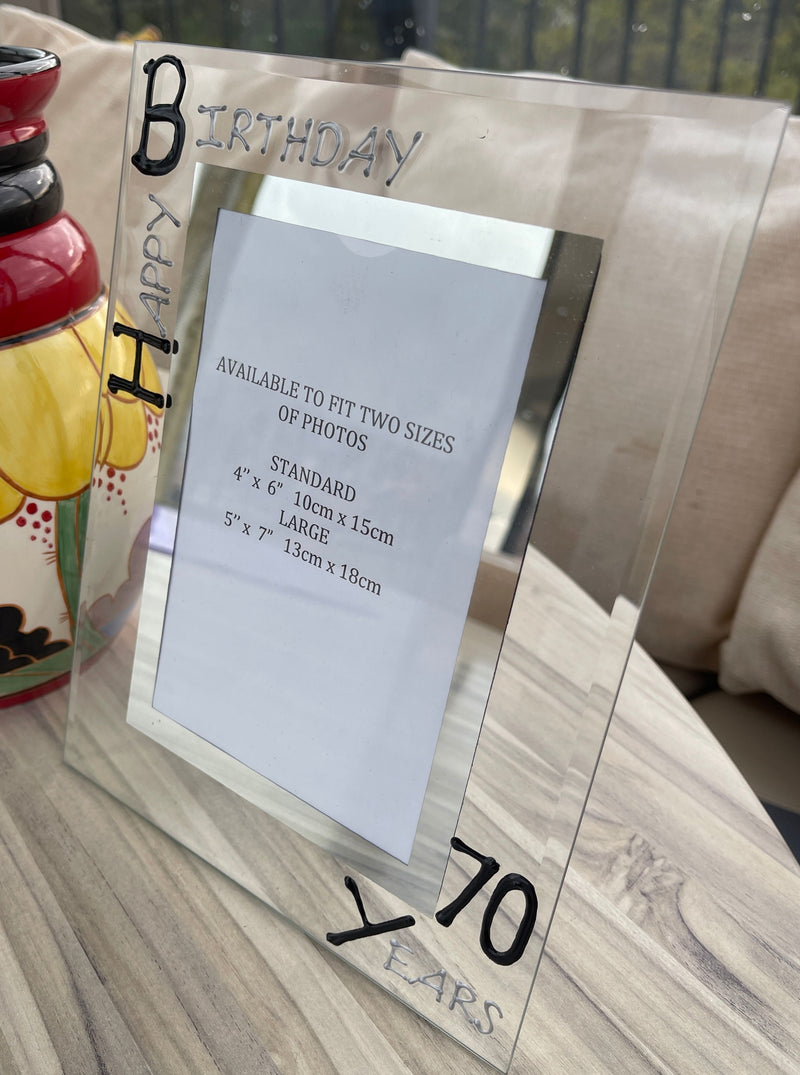 70th Birthday Portrait Picture Frame B/S 4"x6" or 5"x7"