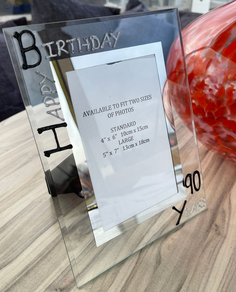 90th Birthday Portrait picture Frame B/S 4"x6" or 5"x7"