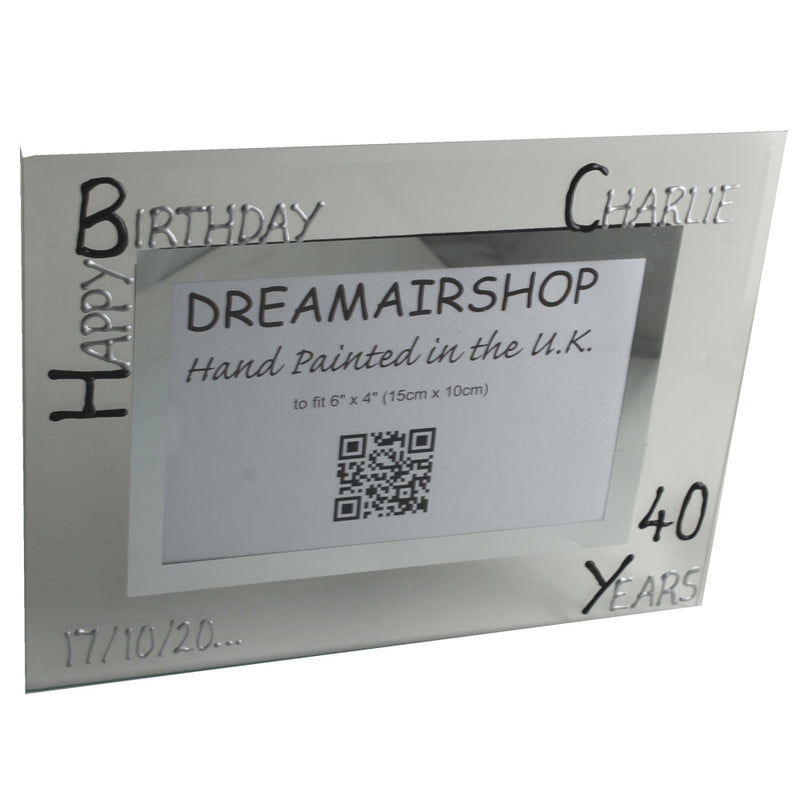 Personalised 13th Birthday Photo Frame Land Blk/Sil