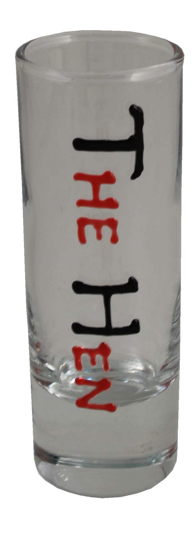 The Hen Shot Glass (Blk/Red)