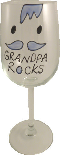 Grandpa Rocks Wine Glass