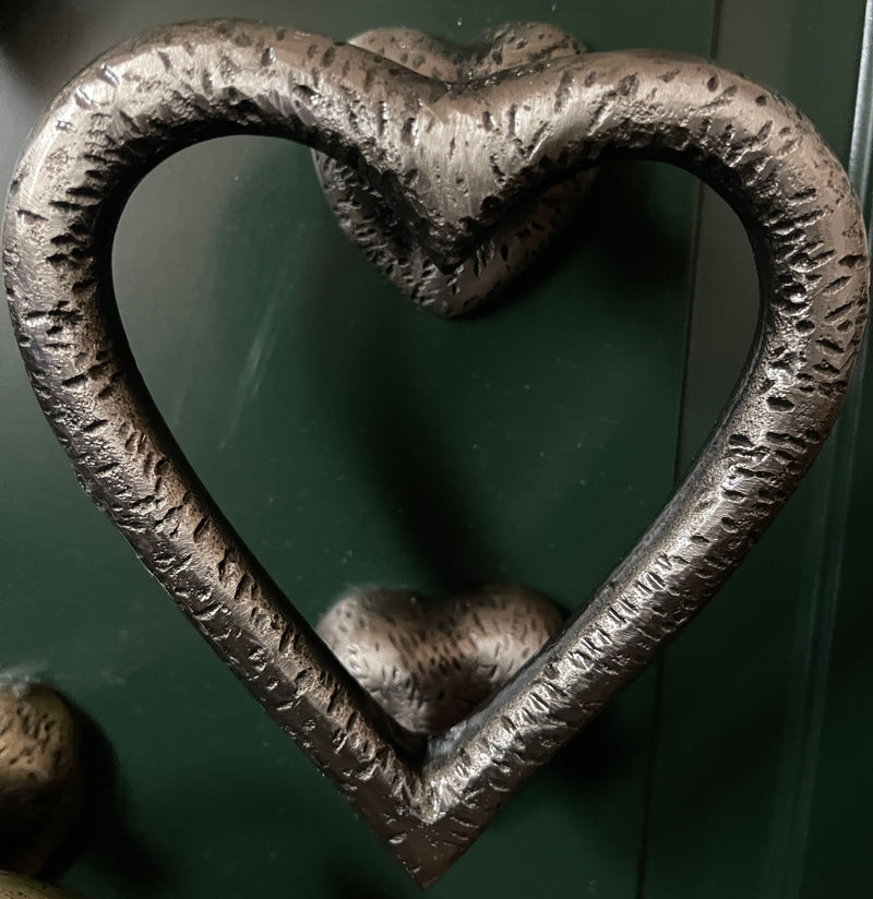 Heart Door Knocker Gunmetal Silver