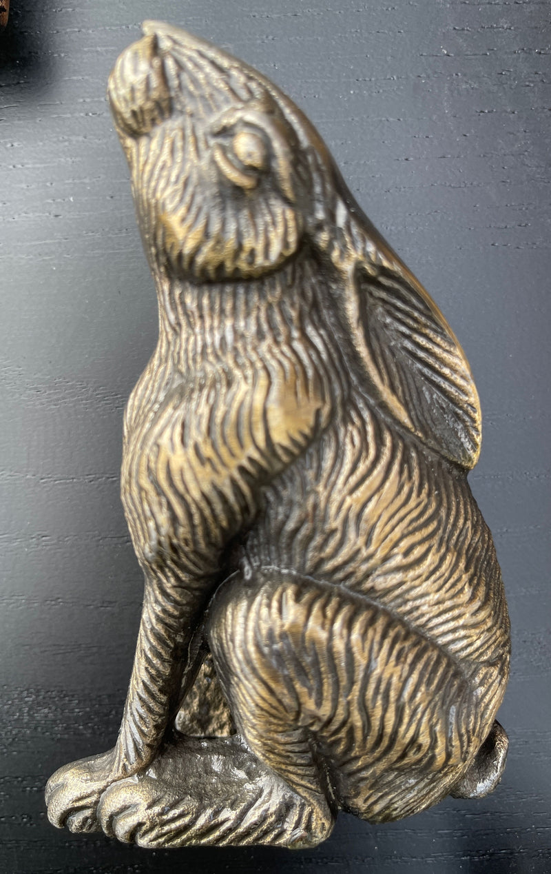 Moon gazing hare door knocker