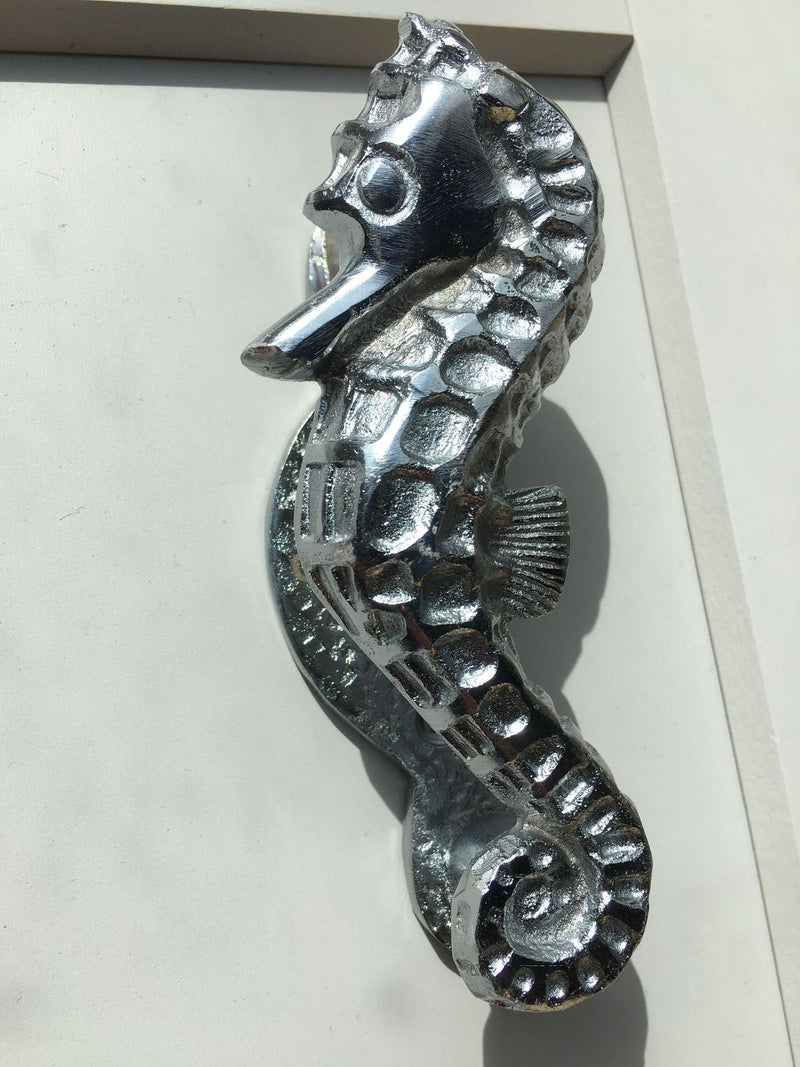 Seahorse Door Knocker Satin Silver
