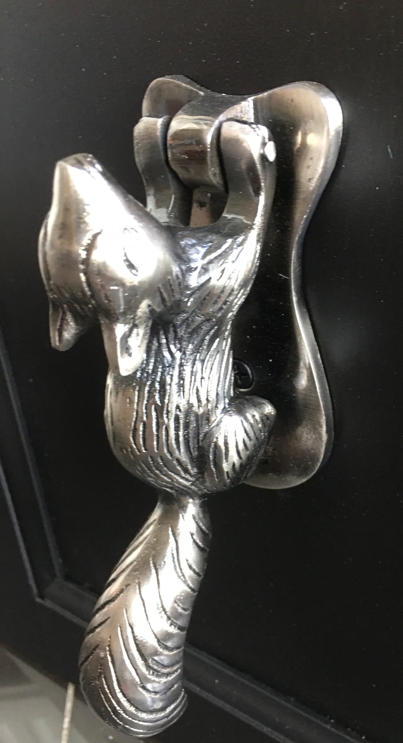 Squirrel Door Knocker Silver