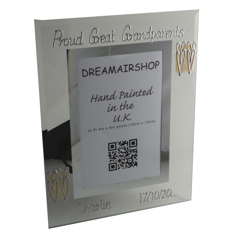 Personalised Proud Great Grandparents Gift Photo: Frame Portrait (P)(hearts)