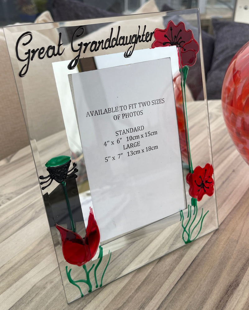 Great Granddaughter Portrait Picture Frame Poppy 4"x6" or 5"x7"