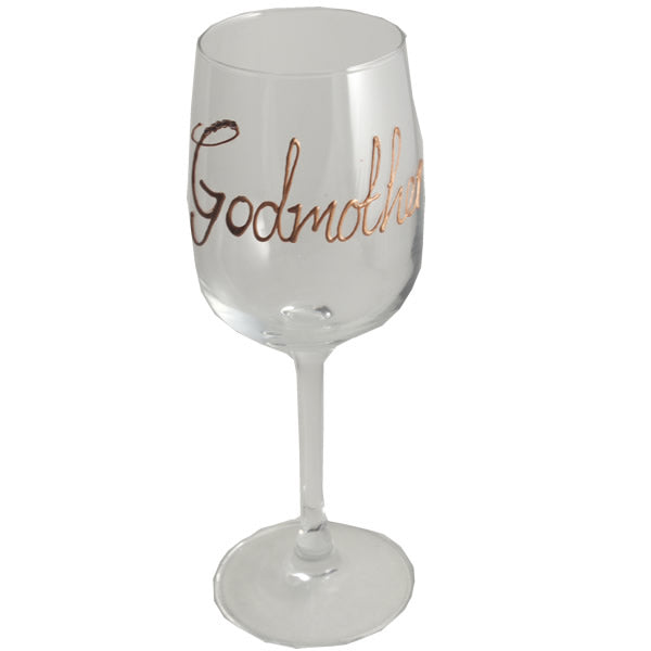 Godmother Design Gift Wine Glass: with Crystals (Copper)