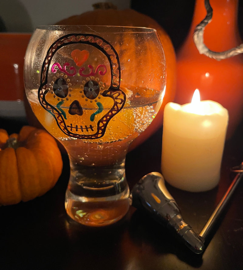 Day of the Dead Glass: with crystals