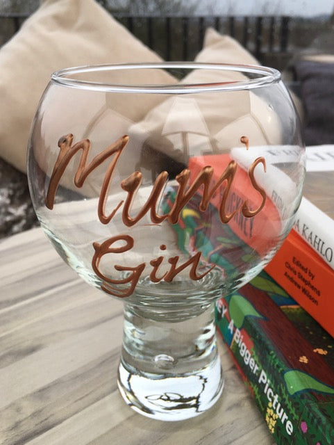 Personalised Gin and Tonic Glass: with Crystals (Copper)