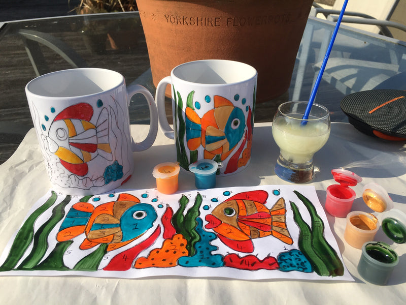 Painting by Numbers Mug Craft Kit Angel Fish
