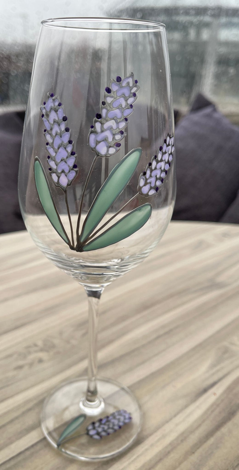 Lavender Wine Glass