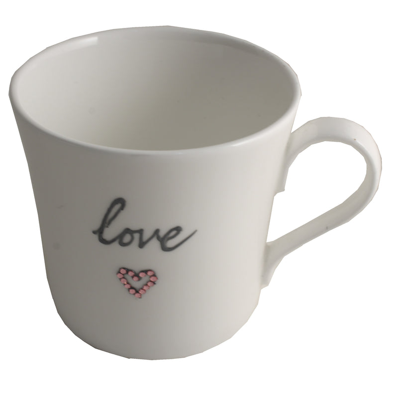 Love Fine Bone China Mug: with crystals